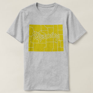 T-Shirt mit der Form des Bundesstaates Wyoming