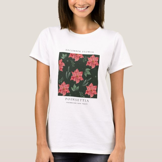 T-Shirt mit Dezember-Geburtsblume (Vorderseite)