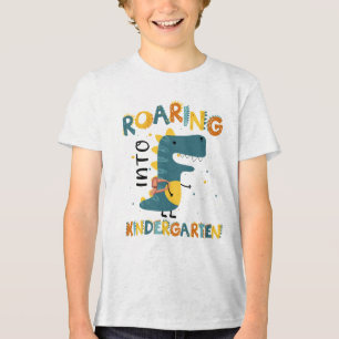T-Shirt mit Dinosaurier zum Start in die Vorschule Tri-Blend Shirt