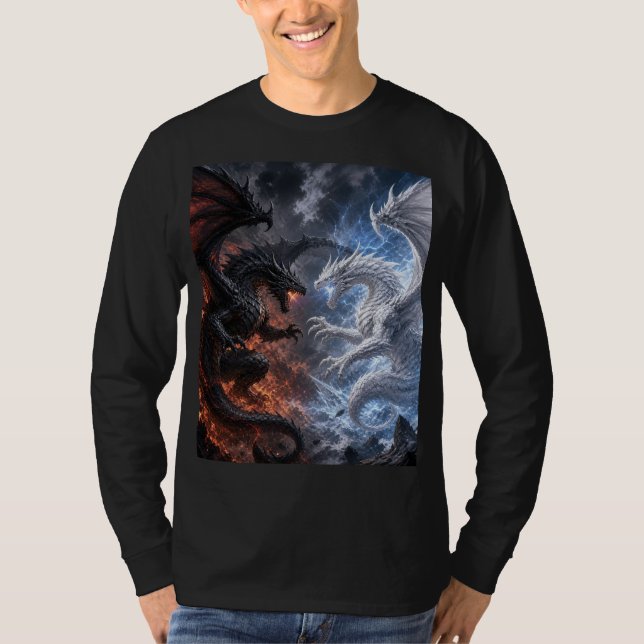 T-Shirt mit Drachen-Design und langen Ärmeln (Vorderseite)