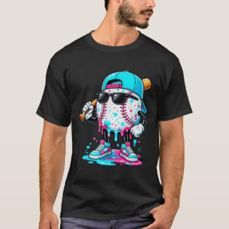 T-Shirt mit Drip-Baseball-Lifestyle-Maskottchen Lu