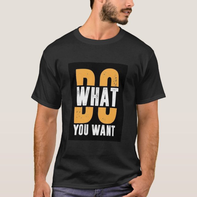 T-SHIRT MIT DRUCK DES TEXTES 'TU WAS DU WILLST' (Vorderseite)