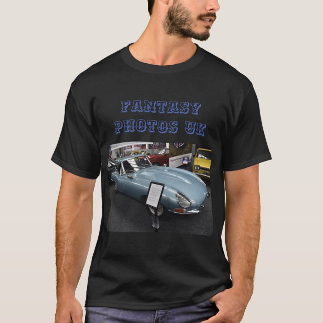 T - Shirt mit E-Typ Jaguar vorne (Vorderseite)