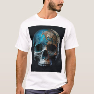 T Shirt mit einem Schädel wie Erde