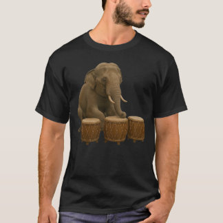 T - Shirt mit einem trommelnden Elefantendesign
