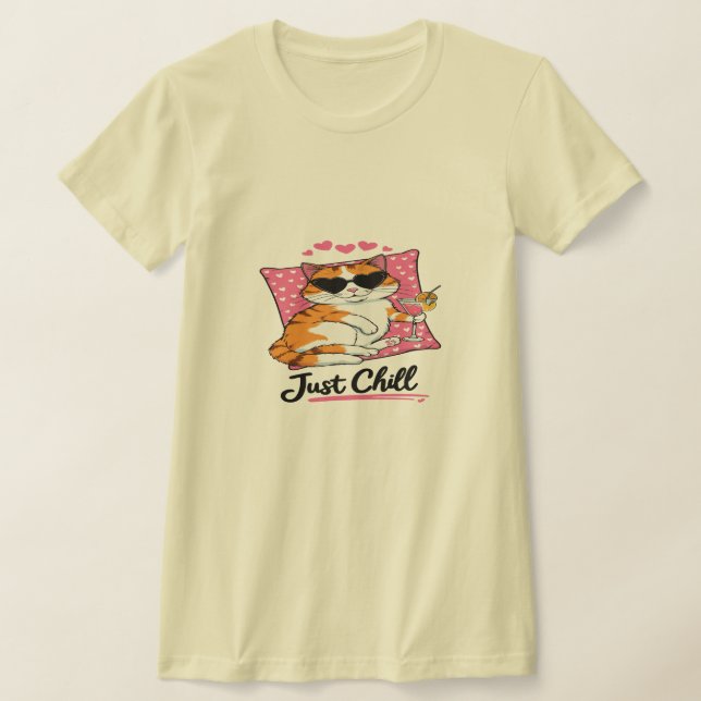 T - Shirt mit entspannender Katze - Just Chill Cat (Ablage )