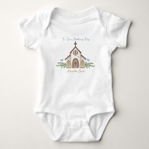 T-Shirt mit Eukalyptusblättern der Taufkirche Baby Strampler