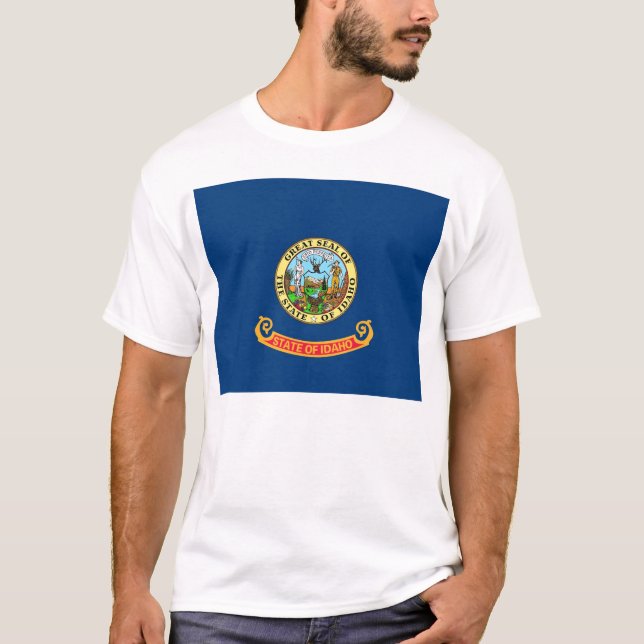 T Shirt mit Fahne Idaho Staat USA (Vorderseite)