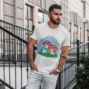 T - Shirt mit farbenfrohen Pilzen