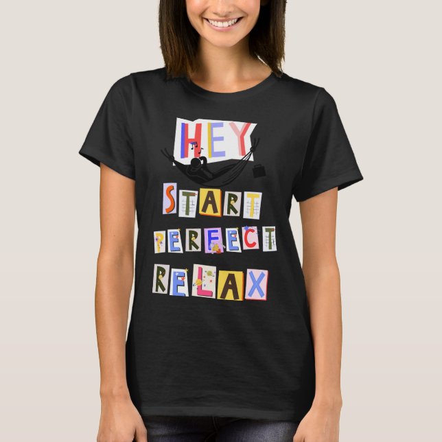 T - Shirt mit farbigen Schriften (Vorderseite)