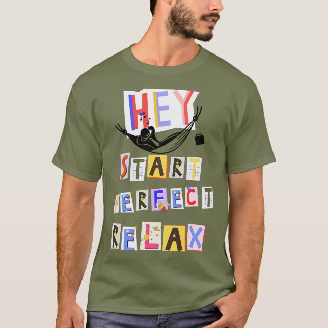 T - Shirt mit farbigen Schriften (Vorderseite)