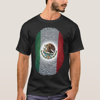 T-Shirt mit Fingerabdruck der mexikanischen Flagge