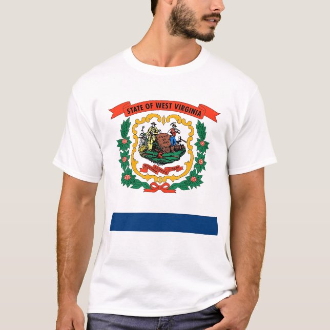 T Shirt mit Flag West Virginia Staat USA (Vorderseite)