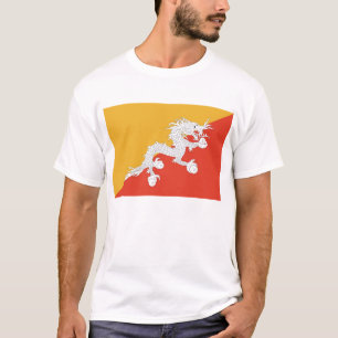 T Shirt mit Flagge Bhutans