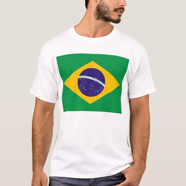 T Shirt mit Flagge Brasiliens (Vorderseite)