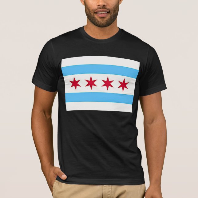 T Shirt mit Flagge Chicagos, USA (Vorderseite)