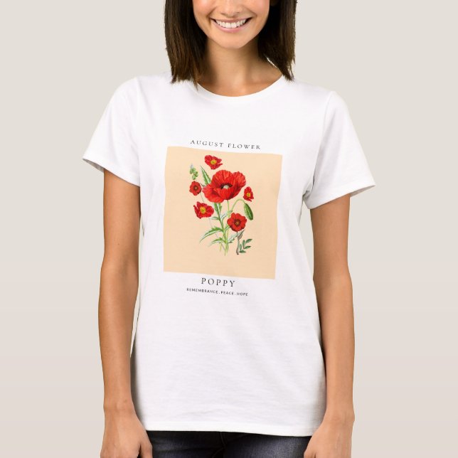 T-Shirt mit Geburtsmonatsblume August (Vorderseite)