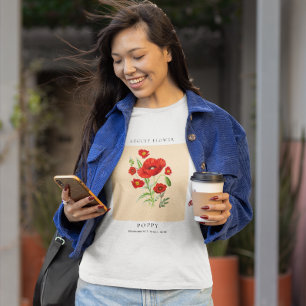 T-Shirt mit Geburtsmonatsblume August