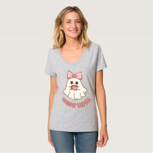T-Shirt mit Geist, der Kaffee trinkt