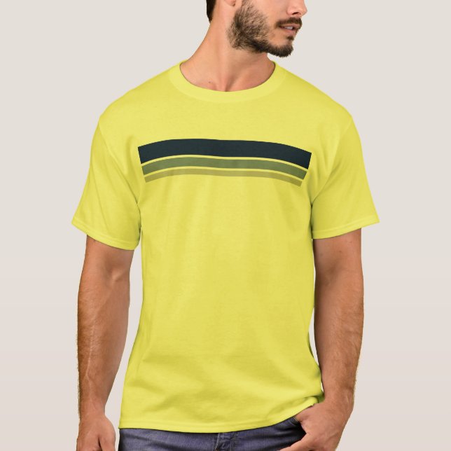 T - Shirt mit gelbem Streifen (Vorderseite)