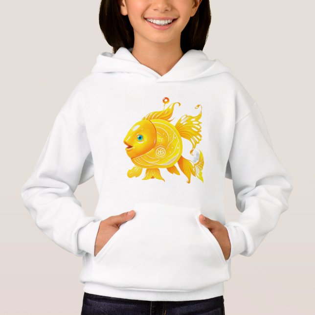 T - Shirt mit gelben Fischen (Vorderseite)