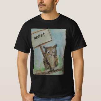 T-Shirt mit Gemälde einer protestierenden Eule