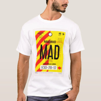 T-Shirt mit Gepäckposter für den Flughafen Madrid