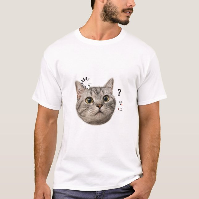 T-Shirt mit gescheitertem Lade-Katze (Vorderseite)