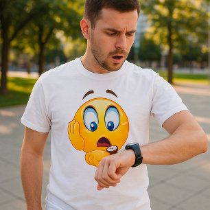 T-Shirt mit gestresstem Emoji