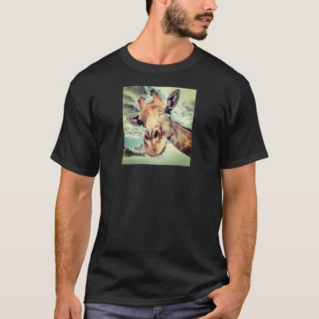 T Shirt mit Giraffe Portrait (Vorderseite)