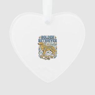 T-Shirt mit Golden Retriever und Vintage-Hunde-Lie Ornament