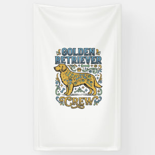 T-Shirt mit Golden Retriever und Vintage-Hundefan- Banner