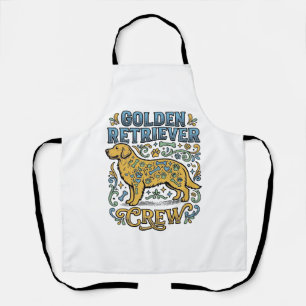 T-Shirt mit Golden Retriever und Vintage-Hundefan- Schürze