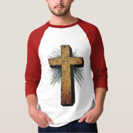 T-Shirt mit Grafik des christlichen Kreuzes für He