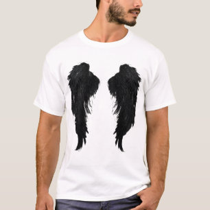 T-Shirt mit Grafik von dunklen Engelsflügeln
