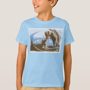 T - Shirt mit großem und kleinem Hund in blauer HA