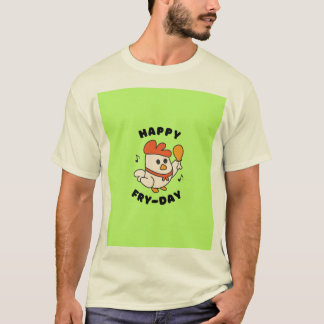 T-Shirt mit halben Ärmeln und süßem kleinen Huhn.