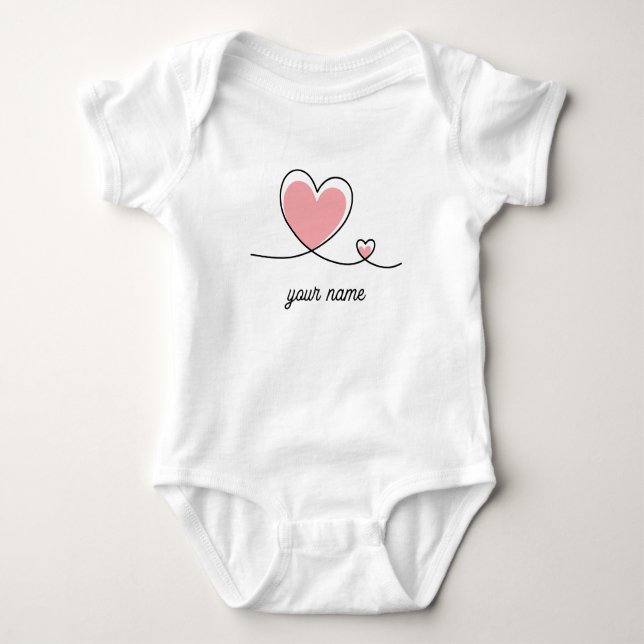 T-Shirt mit Herz-Design Baby Strampler (Vorderseite)