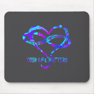 T-Shirt mit Herz für dein Leben S Suizidprävention Mousepad