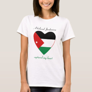 T-Shirt mit Herzflagge Jordaniens