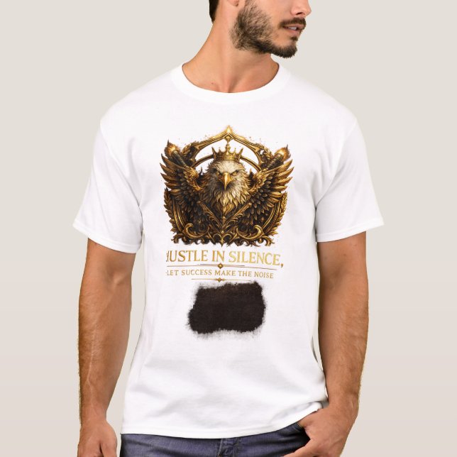 T-Shirt mit Hustle in Silence Crest (Vorderseite)