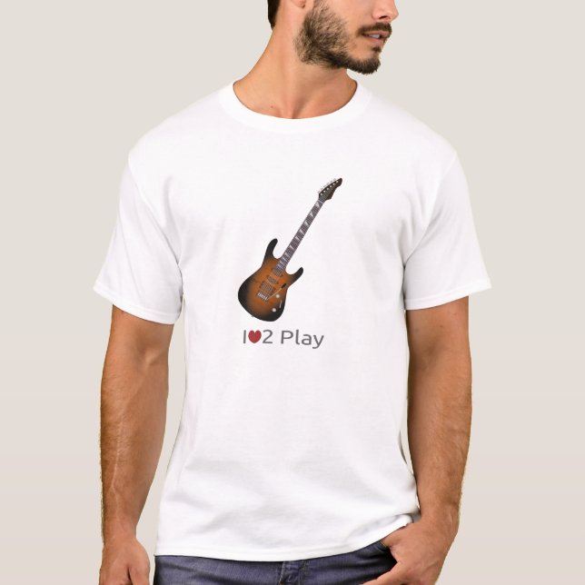 T - Shirt mit Illustration einer elektrischen Gita (Vorderseite)