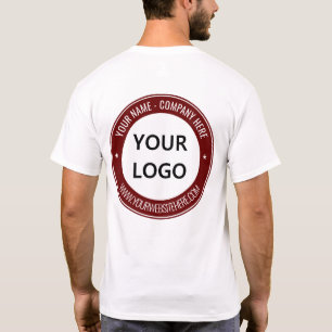T-Shirt mit individuellem Firmenlogo und Textinfo