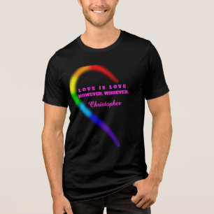T-Shirt mit individuellem Namen für Paare - Pride Tri-Blend Shirt