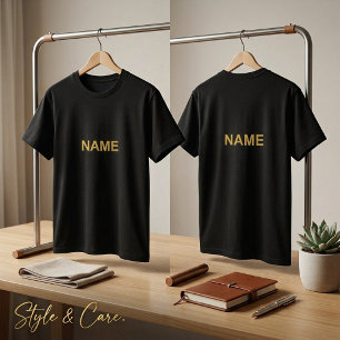 T-Shirt mit individuellem Namen in Schwarz - Perfe