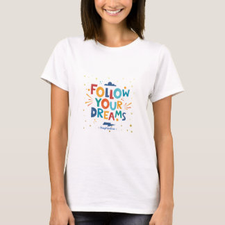 T-Shirt mit inspirierender Typografie 'Follow Your
