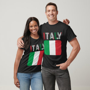 T - Shirt mit italienischer Flagge, bunte Designs