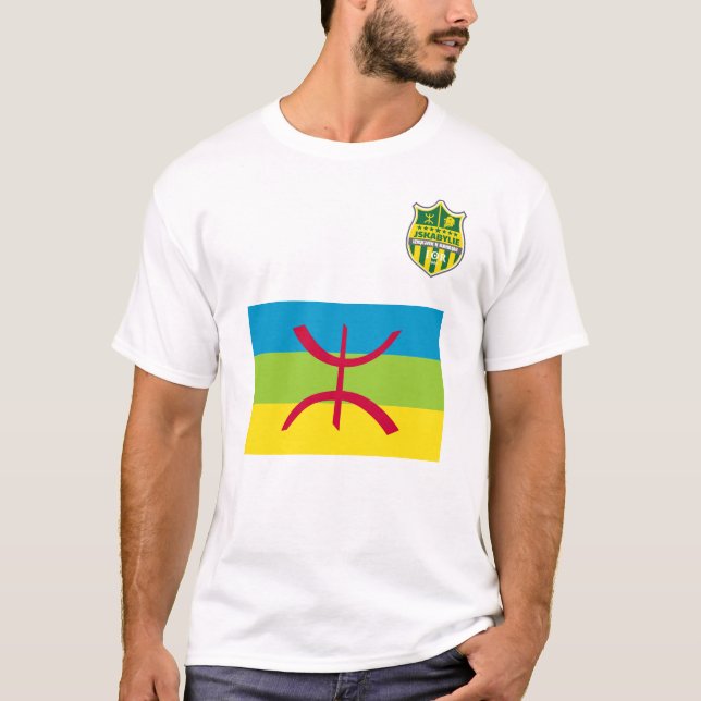T-Shirt mit JSKabylie-Logo und Berber-Flagge (Vorderseite)