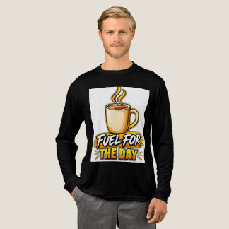 T-Shirt mit Kaffee-Typografie-Grafik "Treibstoff f Tri-Blend Shirt
