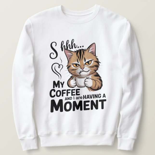 T-Shirt mit Kaffee-Zitat, Gnom-Sublimationsdesign. Sweatshirt (Design vorne)